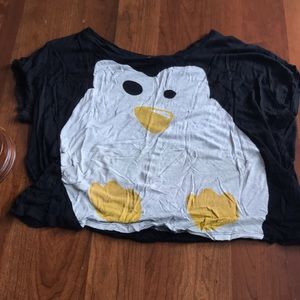 Workshop penguin crop top